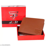 Branded faux leather men's wallet, 2 compartments, solid color, free size (11cm x 9cm) - premium quality and great gift option