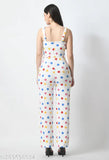 Polycotton striped jumpsuit for women, sleeveless with printed design, available in various sizes from XS to XXL