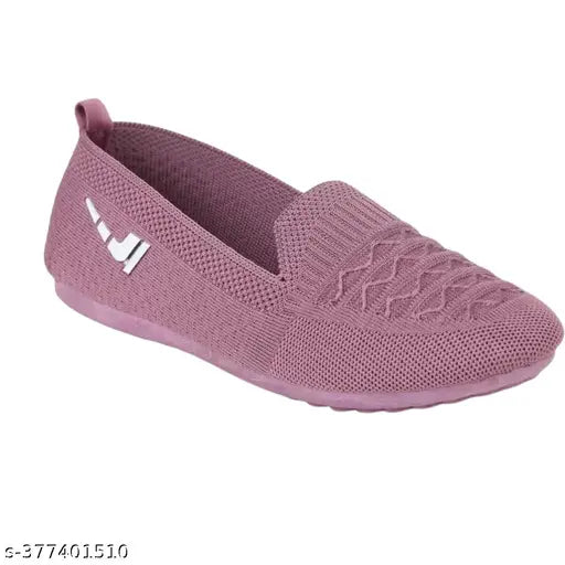 Synthetic textured ballet flats for women and girls - trendy casual slip-ons, India-made