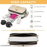 Gold PU sling bag, affordable luxury designer dupe, crossbody for women and girls, stylish black box design