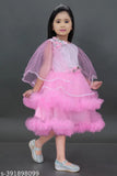 Girls net party dress, embellished three-quarter sleeves, India origin