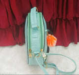 Suede sling bag, free size, textured net pattern for women's fashion accessories. Made in India