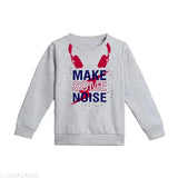 Diamond Art Collection kids sweatshirt, cotton blend long sleeves with printed net design, sizes from 3-4 years to 13-14 years