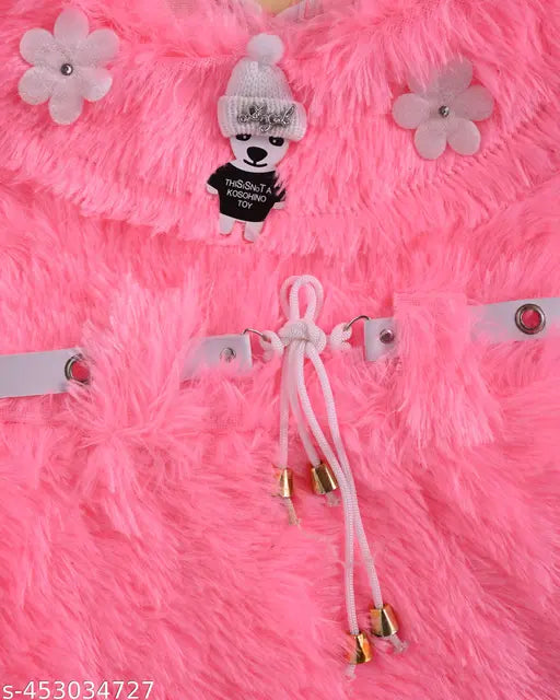 Wool pink sweaters and dresses for kids, self-designed patterns in various styles (girl's frock, t-shirt, kurta, lehenga, shorts, jeans, saree) for ages 6 months to 3 years. Indian origin