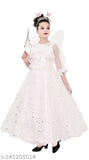 Embellished net three-quarter sleeve Pari frock for kids aged 2-8 years, Indian fashion dress on mannequin
