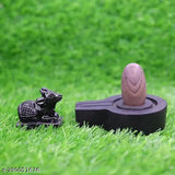 Marble Shivling with Jaladhari Nandi, 2-inch Shivling and 4-inch Jaladhari, sacred symbol for home worship, India origin