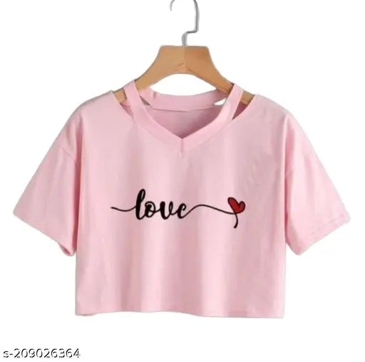 Cotton blend printed V-neck top with short sleeves for women's office wear, casual wear, daily wear. Versatile and stylish for everyday looks, made in India