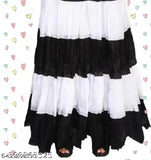 Black and white rayon skirt for women, solid pattern, various sizes available from XS to XXL