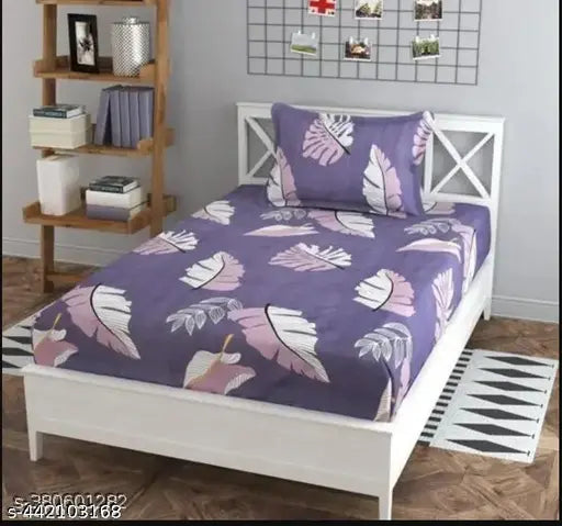 Cotton botanical print, superfine single bed sheet with one pillow cover, ideal for summer use by adults