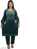 Velvet winter kurta palazzo set for women, super soft velvet with embellished net, single size M from India