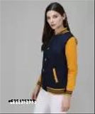 Fleece TANDUL Women Colorblock Casual Jacket with printed net pattern, long sleeves, size S (bust 32in, length 26in), made in India