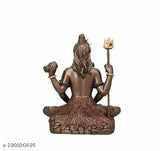 Bronze Shiva murti, handcrafted synthetic resin, Hindu deity for home decor or car dashboard, 5.5cm x 8cm x 3cm, Lord Shiva with trishool and damru