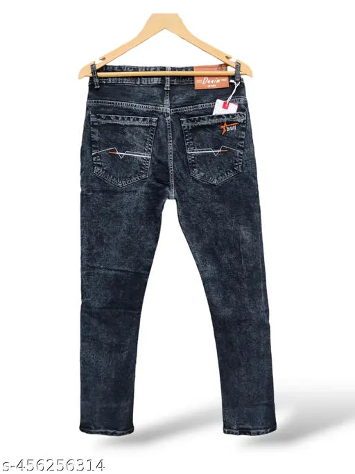 High-quality solid denim men's jeans by Decoede, crafted for durability and comfort, ideal for trendy styles
