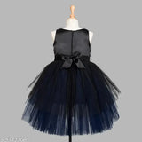 navy blue net sleeveless embellished party dress for kids, toy balloon design, girls fashion India