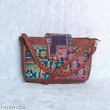 Stylish floral net combo sling bag, lightweight with 5 compartments, Indian handcrafted