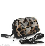 Solid PVC Forever Young sling bag, crossbody mini suitcase box for women and girls. RFID protected, waterproof case, detachable strap