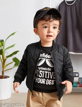 Boys black nylon jacket pack of 1 - Self-design polyester coats for kids ages 1-11, India origin