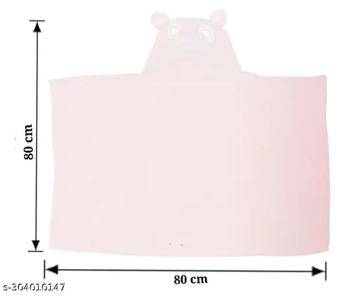 Beige microfiber hooded baby blanket with monkey design, soft and gentle for newborns, multi-useful wrapper cum bath blanket