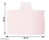 Beige microfiber hooded baby blanket with monkey design, soft and gentle for newborns, multi-useful wrapper cum bath blanket