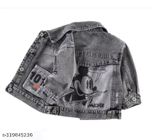 Denim printed net S class winter jacket for kids, quality fabric fits 2-3 to 7-8 years