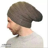 Woolen beanie cap, trending and cozy, soft fur contrast for both men's and women's, one size fits all, Indian origin