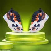 Orange EVA Prattle foot LED shoes for kids' outdoor sports, flexible and non-skid sole, ideal for parties, dance, music festivals, and celebrations