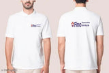 Polycotton men's polo shirt, printed half sleeve design by Fino Payments Bank, available in sizes S, M, L, XL (India)