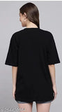 Gphool oversized round neck t-shirt, graphic print on cotton blend for women & girls, casual wear