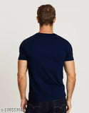 Colorblocked polycotton men's short sleeve t-shirt, size M (chest size: 40 in), made in India