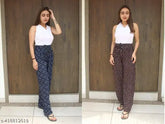 Stretchable cotton night pants, ankle length, regular fit for casual wear with traditional print - India