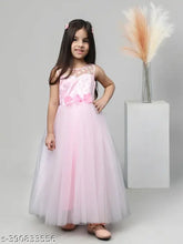 Pink net embellished girls party dress, full length, 1-2 years size, balloon print design