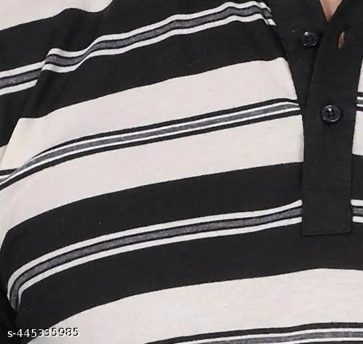 Stylish striped cotton half-sleeve t-shirt for men, perfect for casual outings