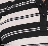 Stylish striped cotton half-sleeve t-shirt for men, perfect for casual outings