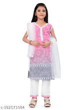 Cotton blend Bandhni print kurta pant sets with dupatta, ethnic Indian kids' wear aged 6-14 years