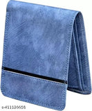 Faux leather casual wallet for men, printed net pattern, 2 compartments, free size (11cm x 9cm)