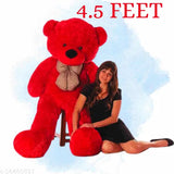 Red fiber net, 4-feet jumbo American style teddy bear - ideal gift for Valentine or special occasion