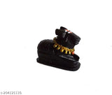 Black small poly resin Shiva's cow statue for temple puja/home, ideal gift item - Handmade Indian artisan crafted