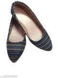 Striped textile ballerinas, comfortable & stylish Bellis by Basic Steps. Indian sizes 4-8. Partywear and casual footwear originating from India