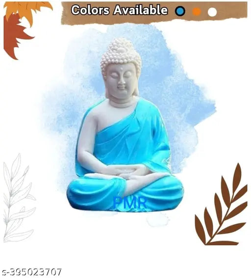 Premium handcrafted Polymarble Buddha statue (Multi, 5.5-inch), set of 3 from India on display