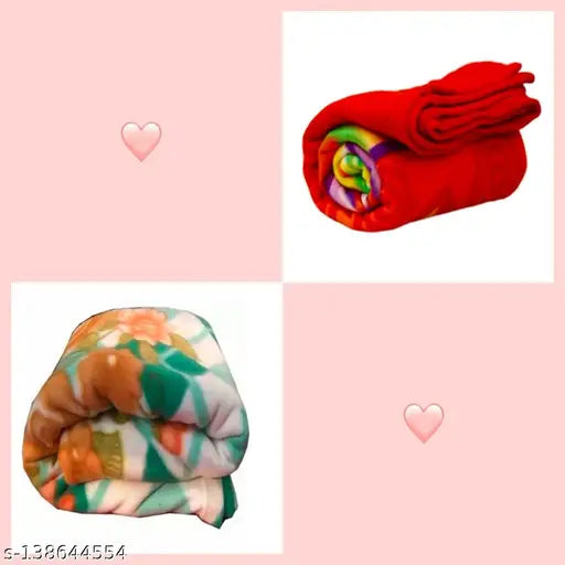 Fleece floral blankets, lightweight & durable for all seasons, Polar Fleece yarn, free size (88x58in), Indian-made