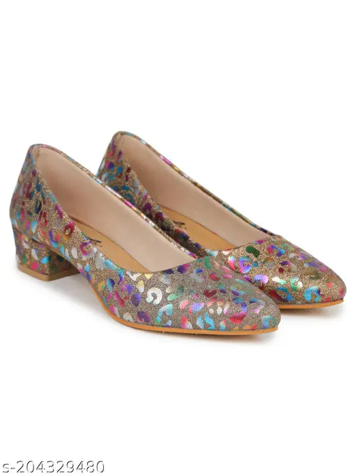 Synthetic printed ballerinas for girls - durable, comfortable solid pump shoes from India