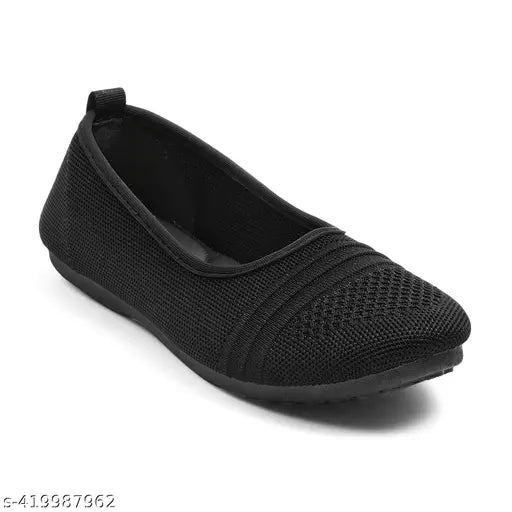 Black canvas Duruky Casual slip-on ballerinas with textured pattern, ideal for women and girls from the latest collection