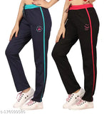 Women's cotton blend net folding track pants (pack of 2), adjustable waist, solid color, premium collection from Southtree, designed for sleep or sport, made in India
