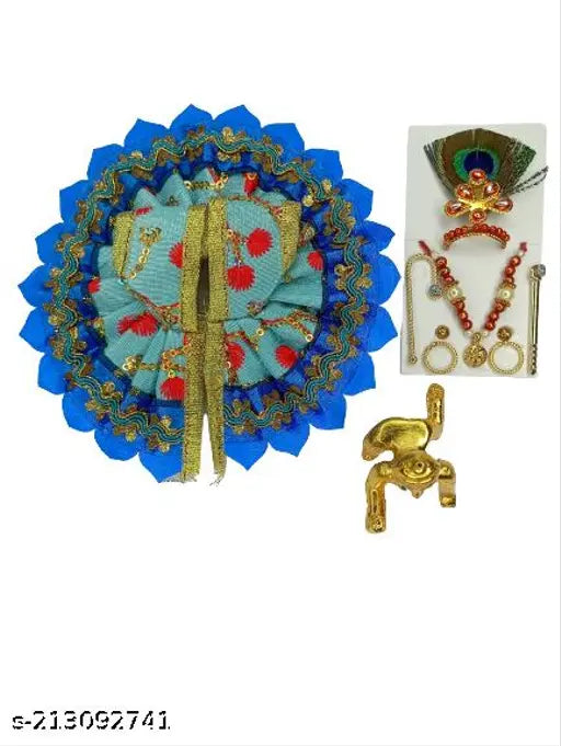 Multicolor Brass, intricate Bal Gopal statue by Ansh Trend 2 NO SIZE, Indian God Idol decorative showpiece - 6cm