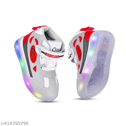 Kids LED shoes, lightweight EVA sole, casual Velcro fastening for young kids (18-24 Months - 10-11 Years), featuring memory foam insole and on/off LED lighting, made in India