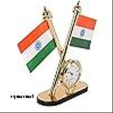 Indian flag quartz watch, decorative car dashboard art