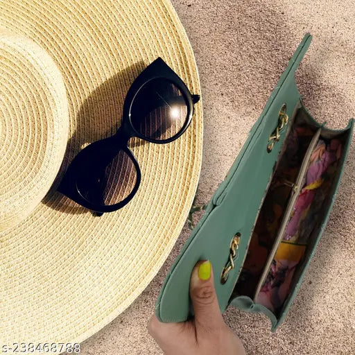 Black quilted PU leather sling bag with 2 compartments, perfect for women's fashion accessories