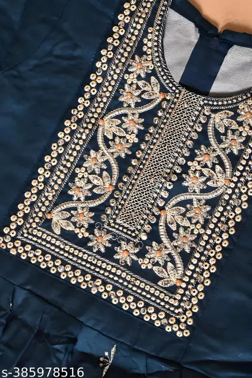 Traditional rayon embroidered kurta set with pyjamas, intricate threadwork, maroon, festive wear for girls