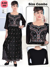 Georgette print three-quarter sleeve kurti for women & girls, Indian partywear under 499 rupees