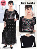 Georgette print three-quarter sleeve kurti for women & girls, Indian partywear under 499 rupees
